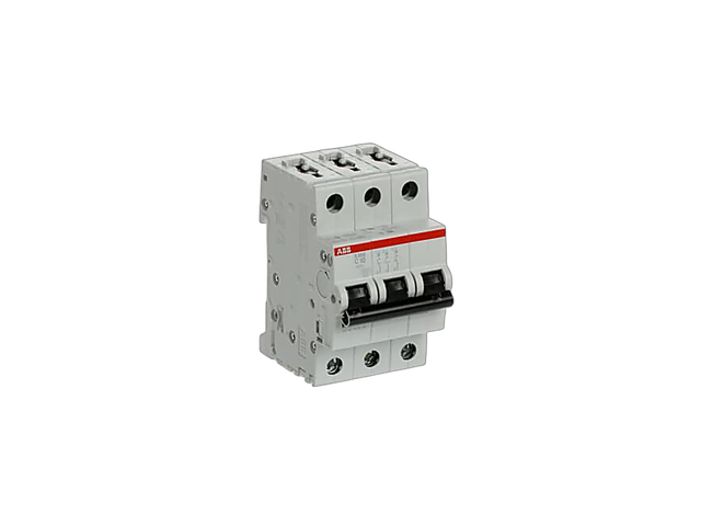 Interruptor Automático ABB S203-C10 Tripolar 10A 400V 6kA Curva C Carril DIN